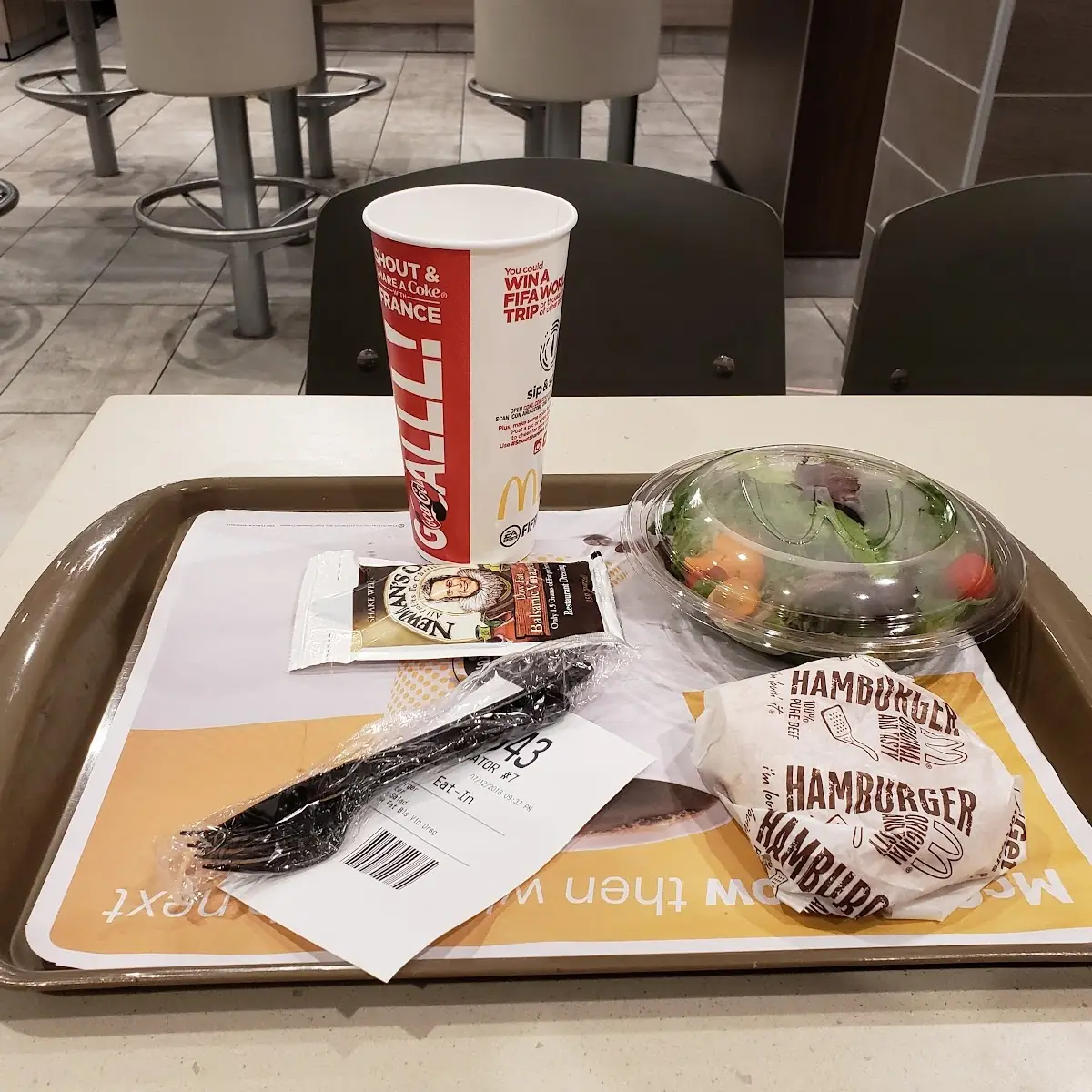 Side Salad Burger Water