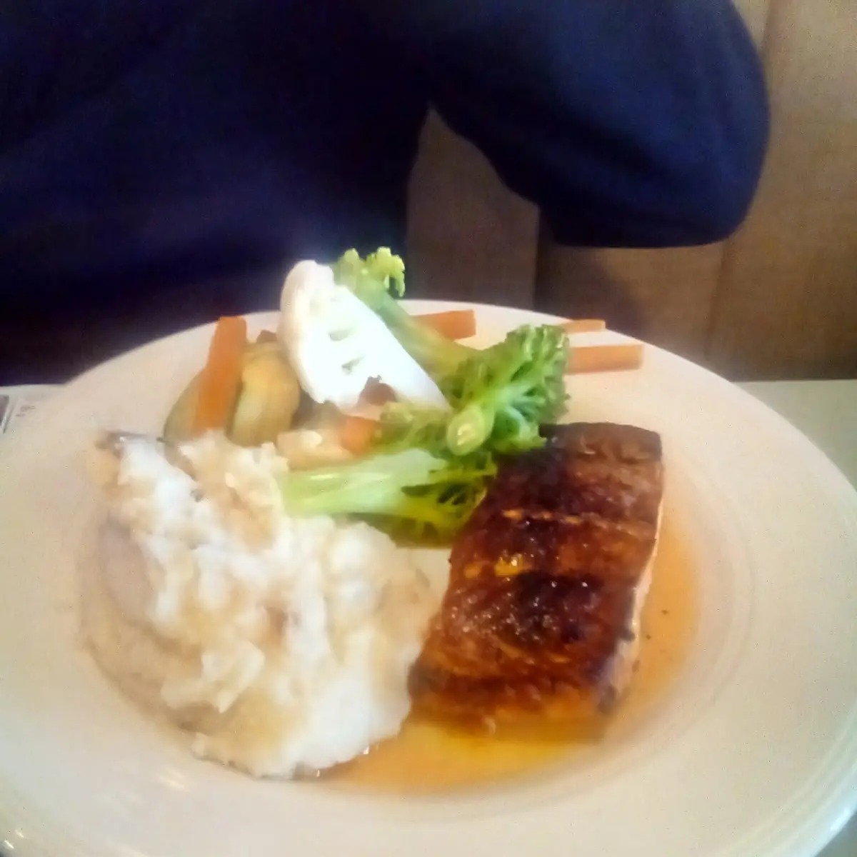 Broiled Salmon with Steamed Vegetables