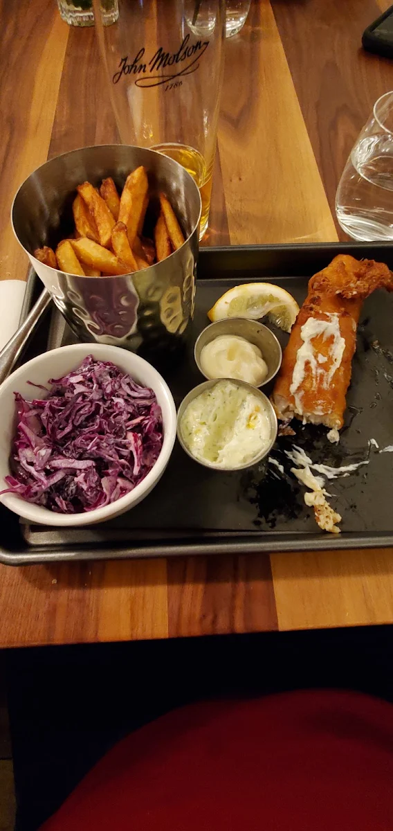 Fish and Chips and Cabbage Slaw