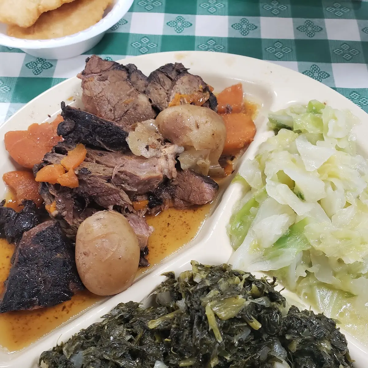 Beef Pot Roast Turnips and Steamed Cabbage