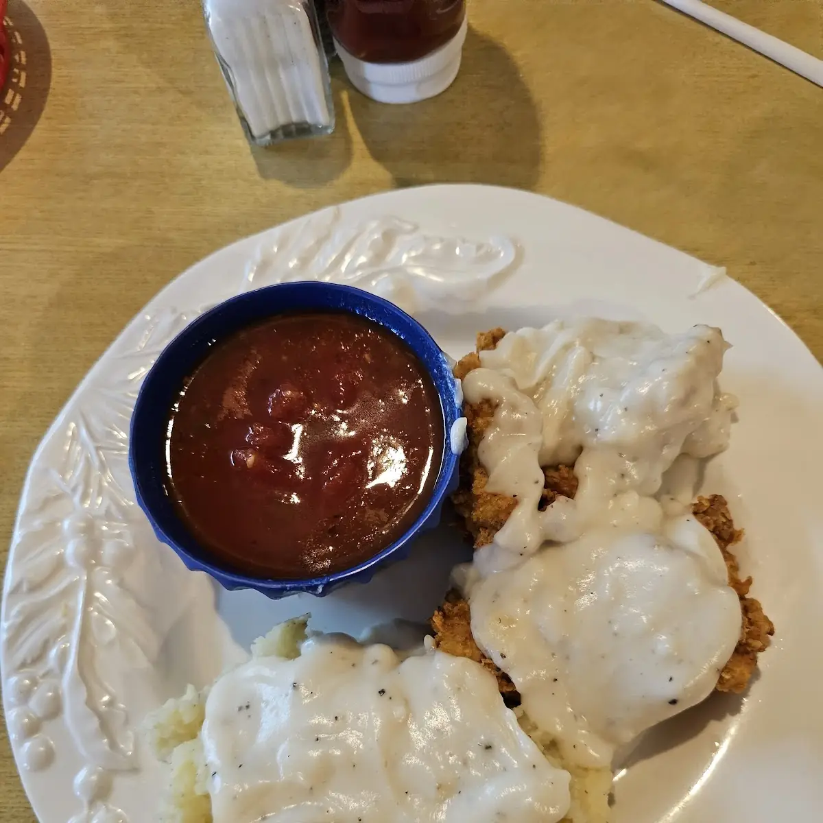 Chicken Fried Stake with Mashed Potatoes