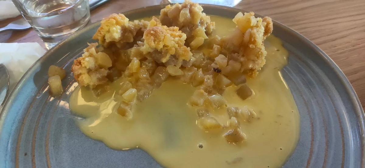 Apple Crumble with Custard