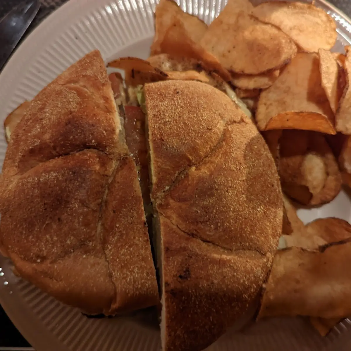 Cajun Chicken Sandwich with Chips