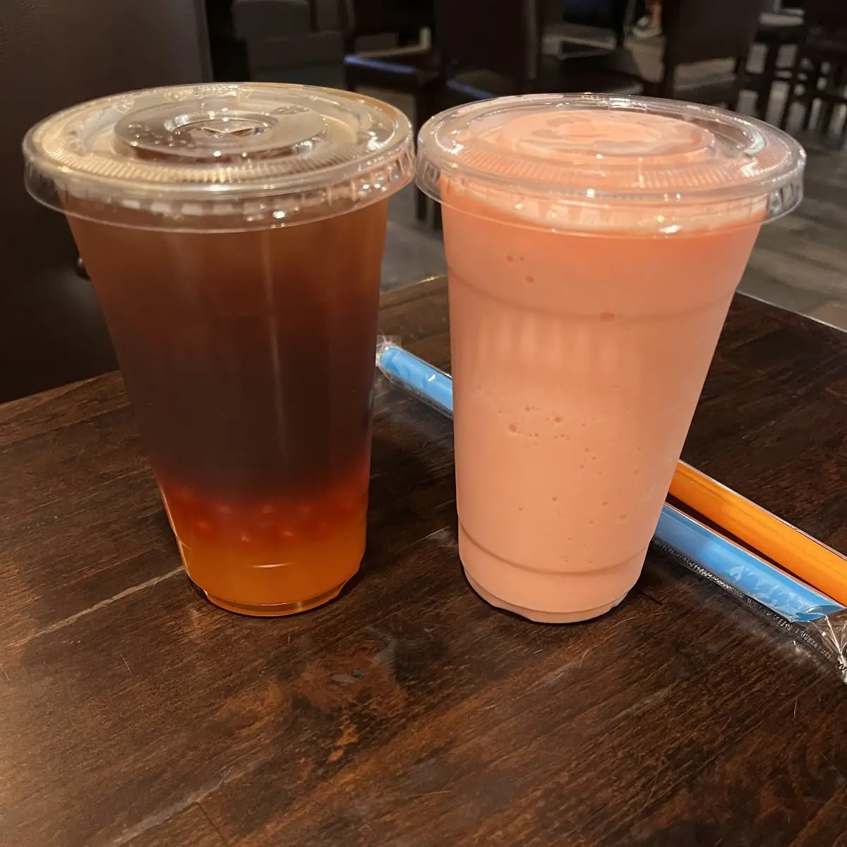 Passion Fruit Tea and Strawberry Smoothie