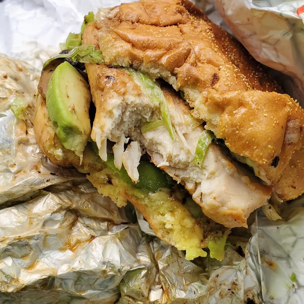 Chicken Sammich with Avocado Slices