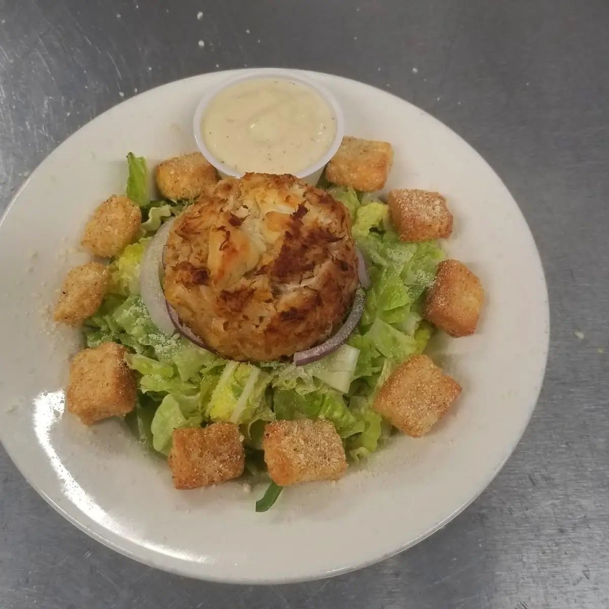 Caesar Salad with Crabcake