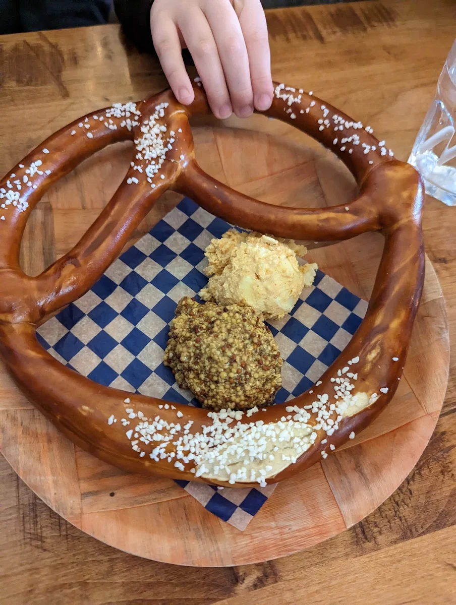 Giant Pretzel with Mustard and Cheese
