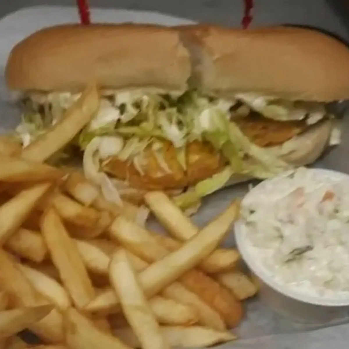 Cod Fish Sandwich and Fries