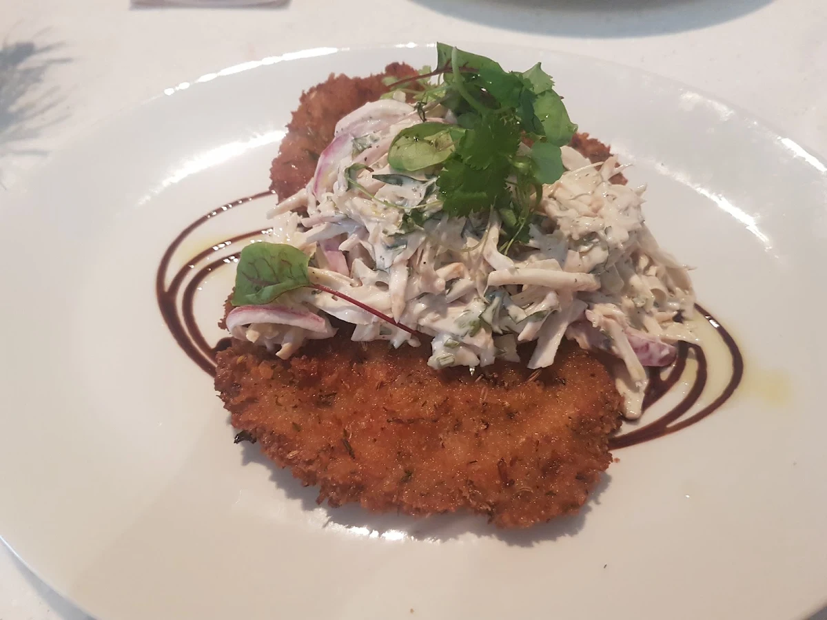 Veal Schnitzel with Coleslaw, The Precinct Hotel
