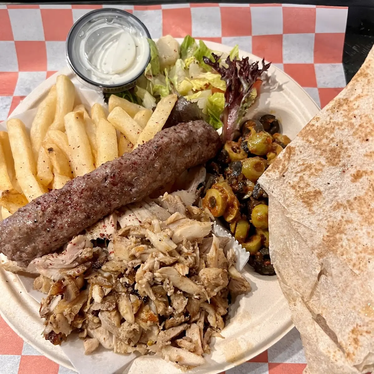 Kebab and Chicken Shwarma Platter