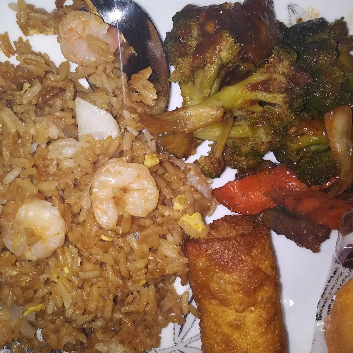 Shirmp Fried Rice Beef Broccoli with Egg Rolls