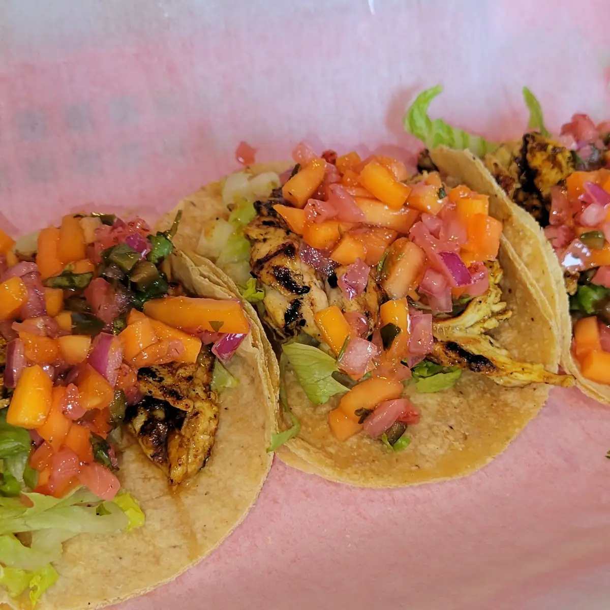 Blackened Fish Taco with Mango Strawberry Salsa