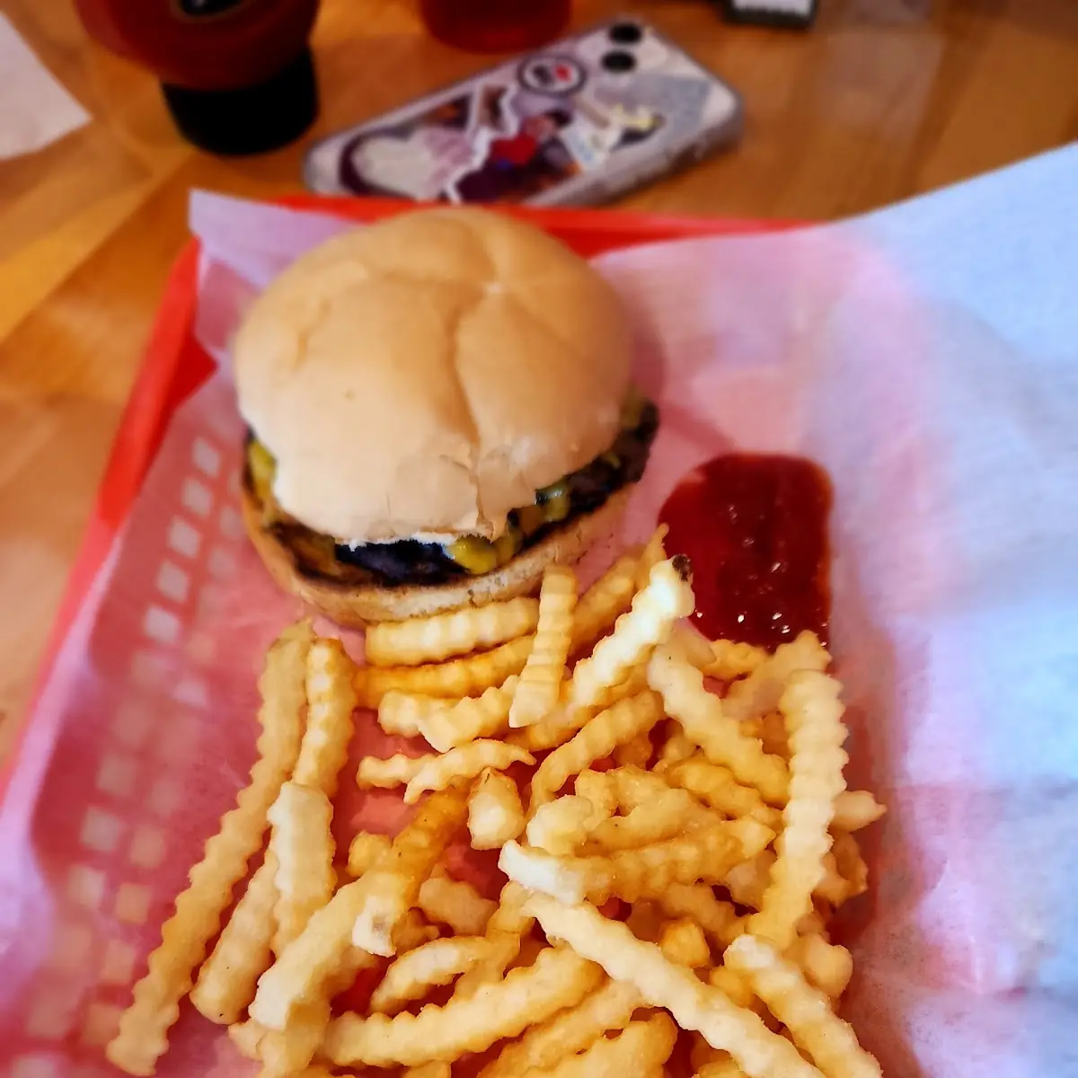 Cheese Burger and Fries