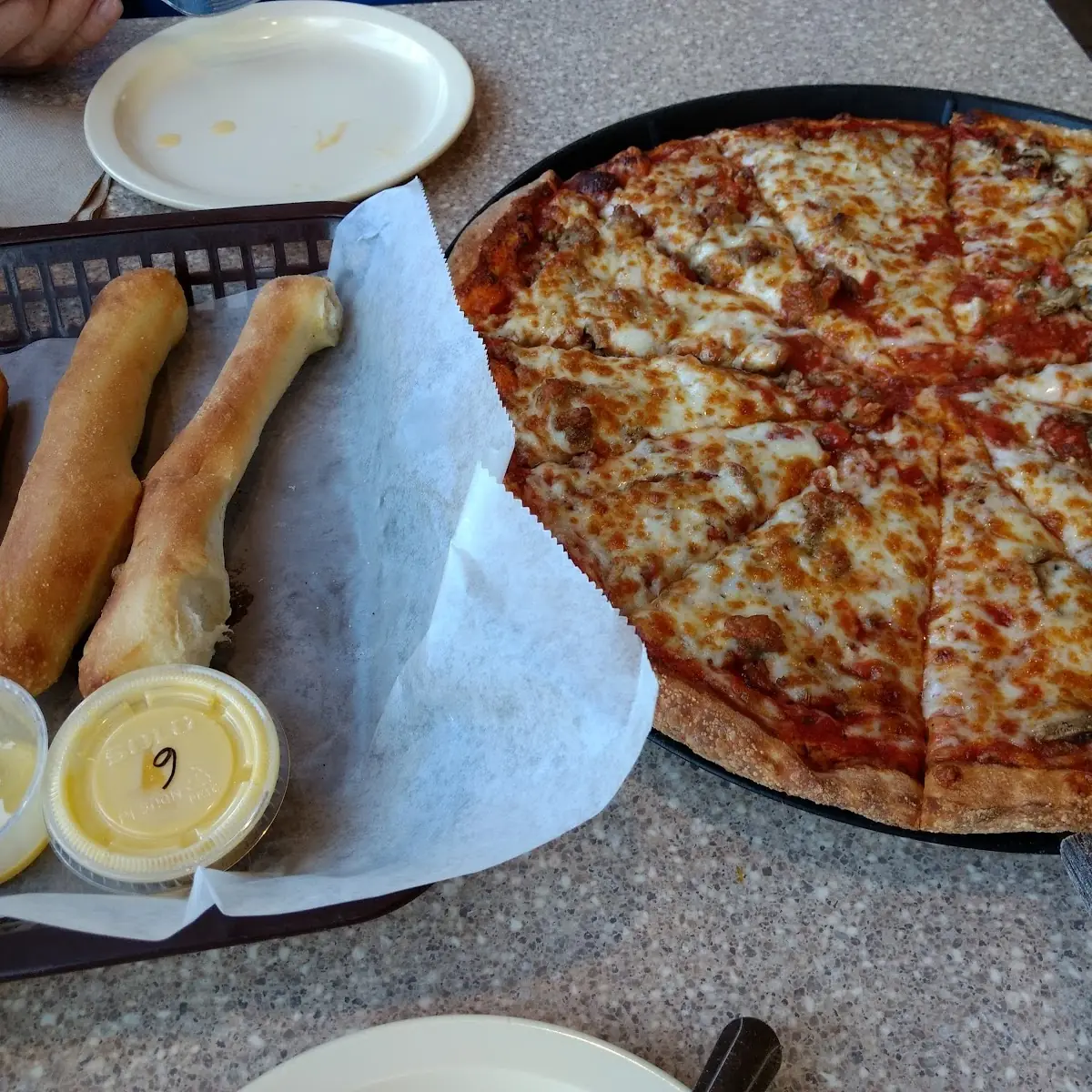 Traditional Crust Pizza with Breadsticks