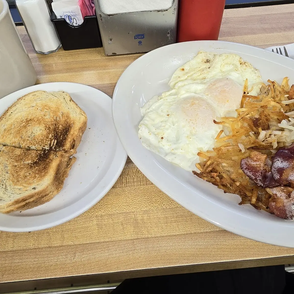 One Egg Bacon Sausage w Toast