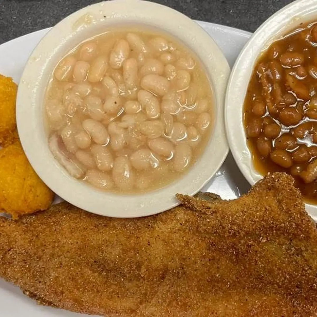 Baked Beans Macaroni and Cheese Fried Okra