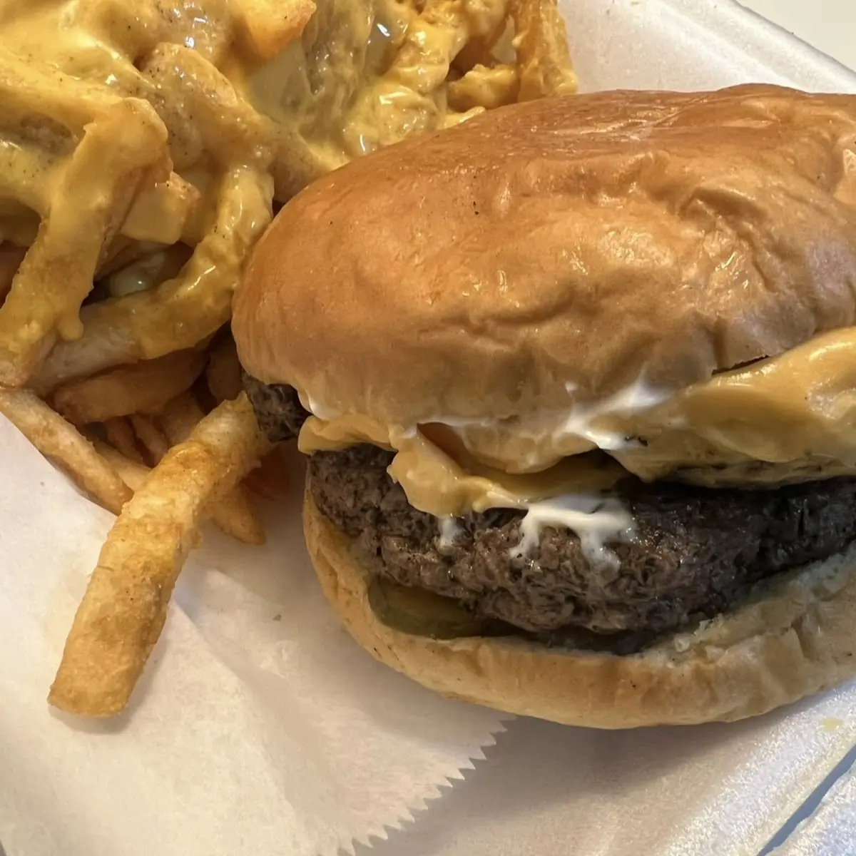 Double Cheeseburger with Cheese Fries