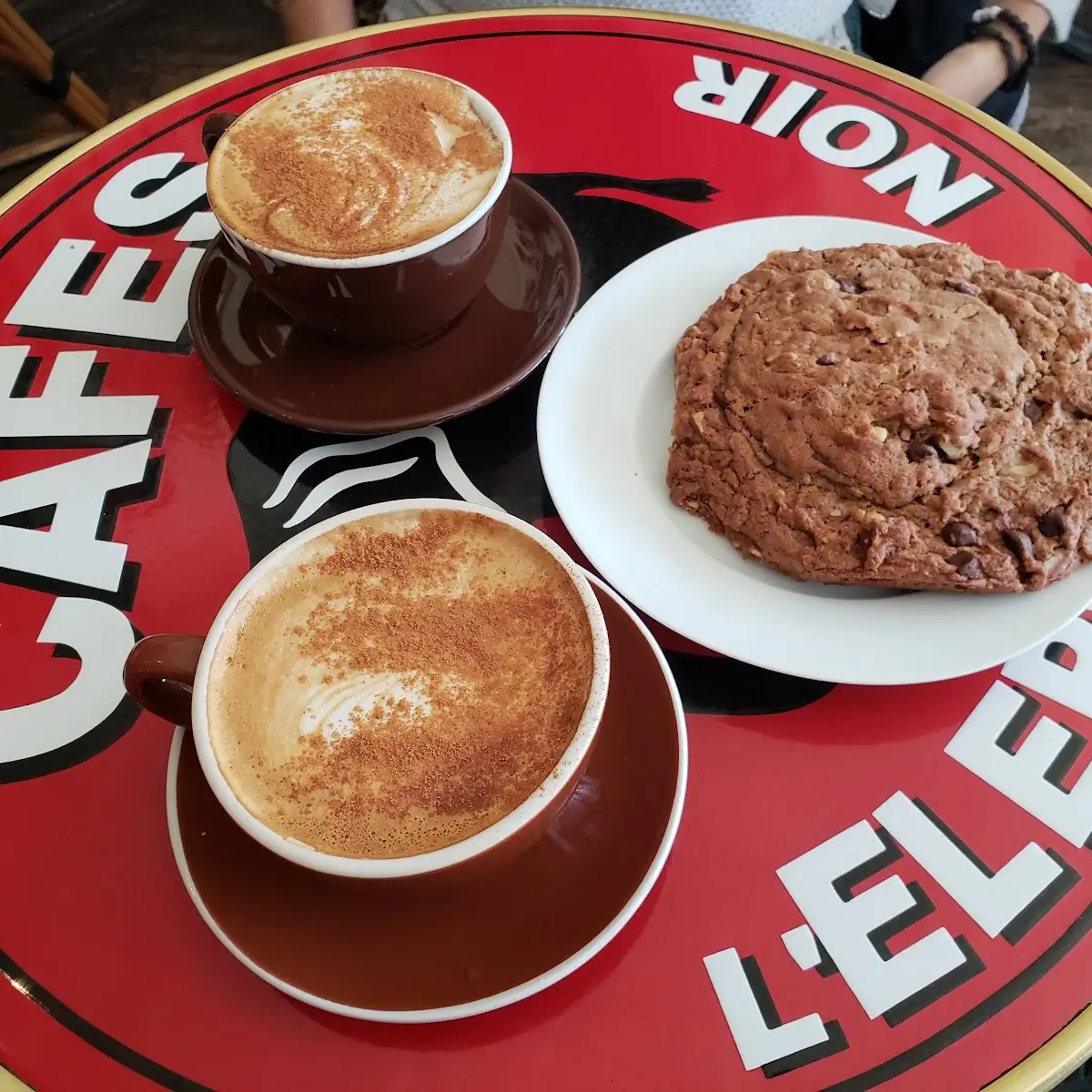Cappuccino Latte and Big a Cookie