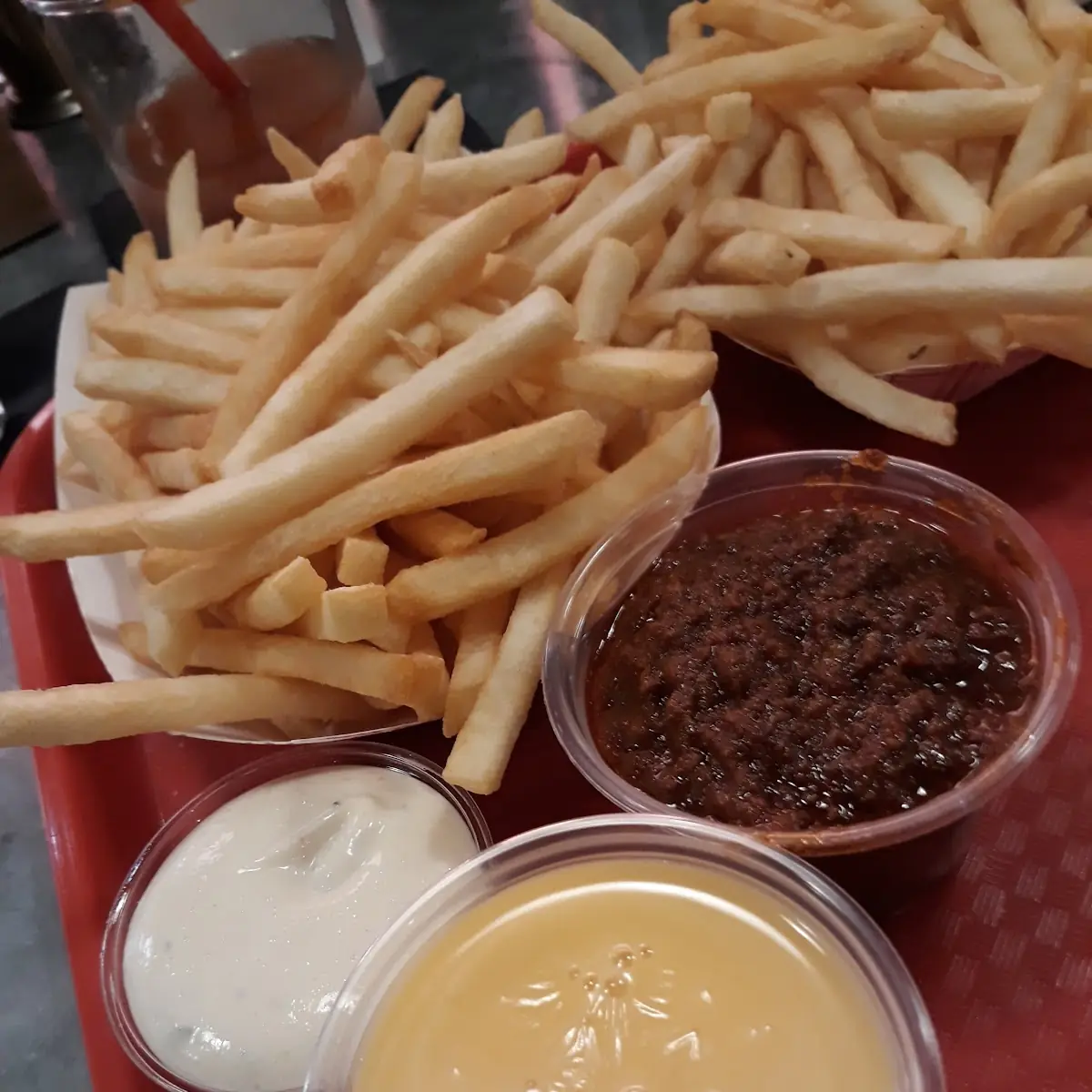 Fries Beer Cheese Sauce Buttermilk Ranch Chili