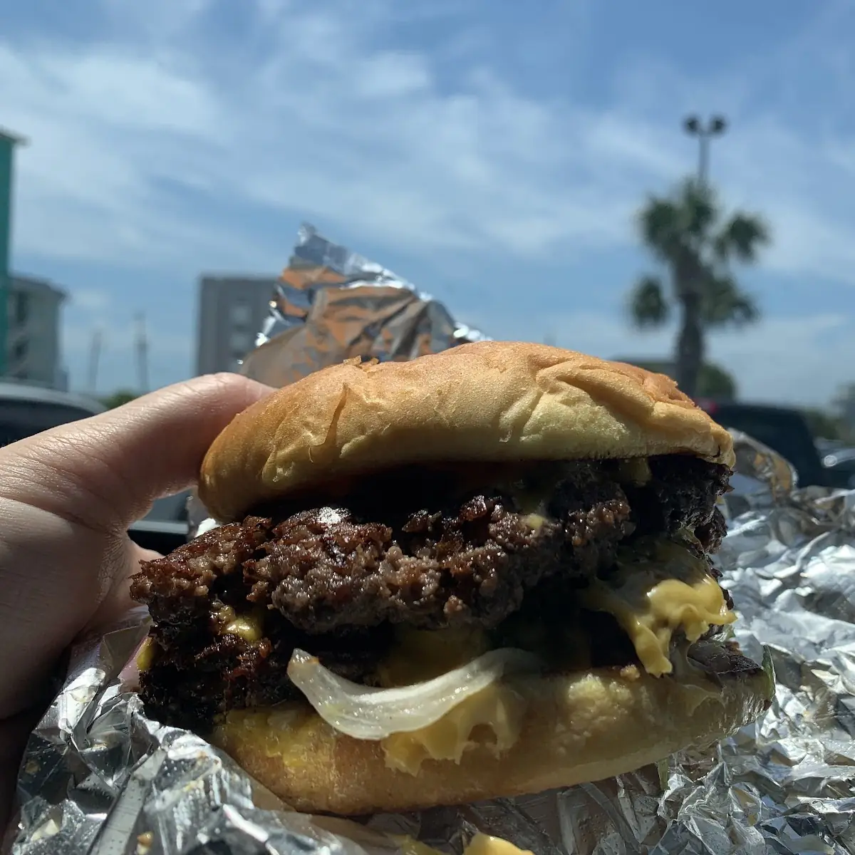 Double Bacon Cheeseburger and Fries