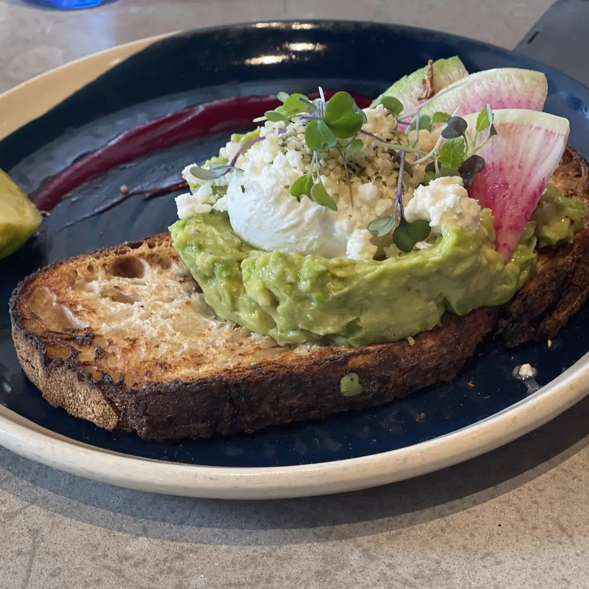 Smashed Avo on Toast Poached Egg