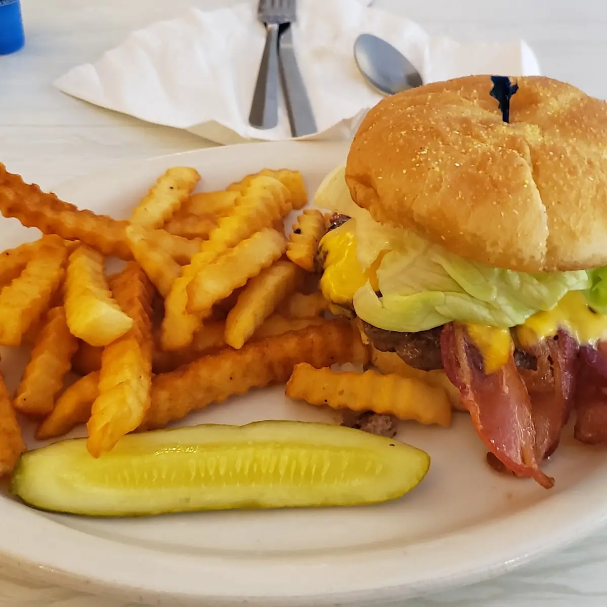 Longhorn Burger and Fries