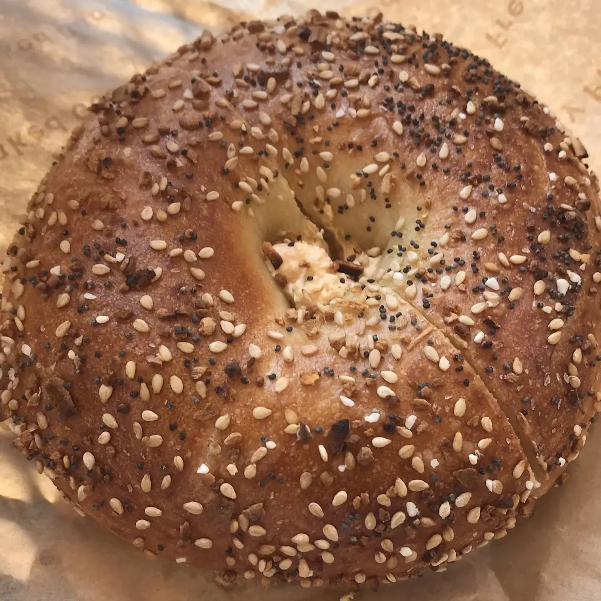 Everything Bagel Toasted with Cream Cheese