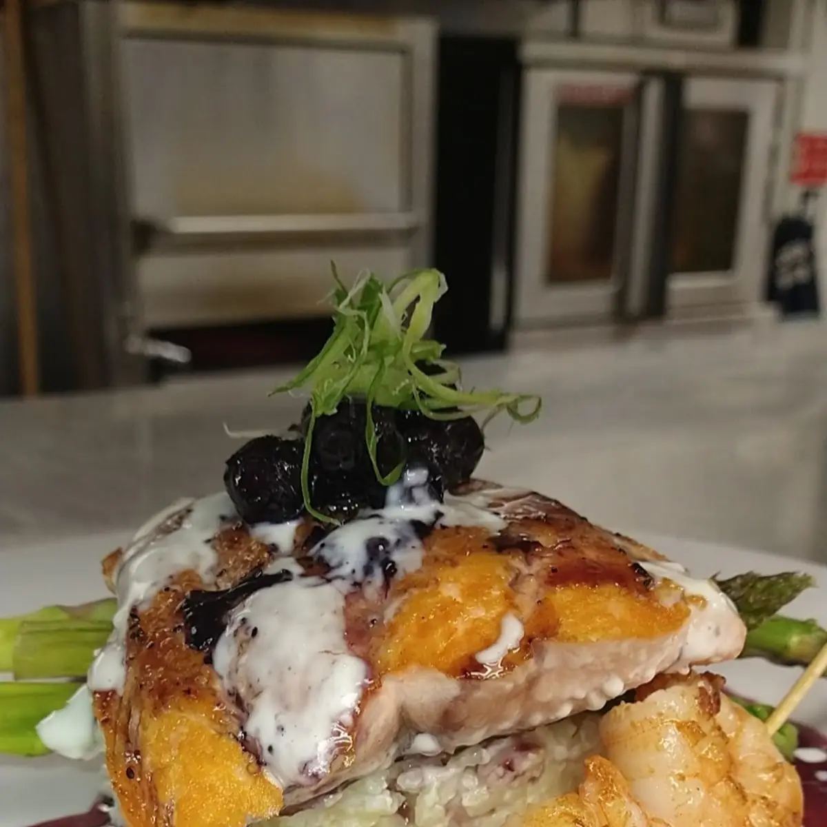 Blueberry Teriyaki Glazed Salmon