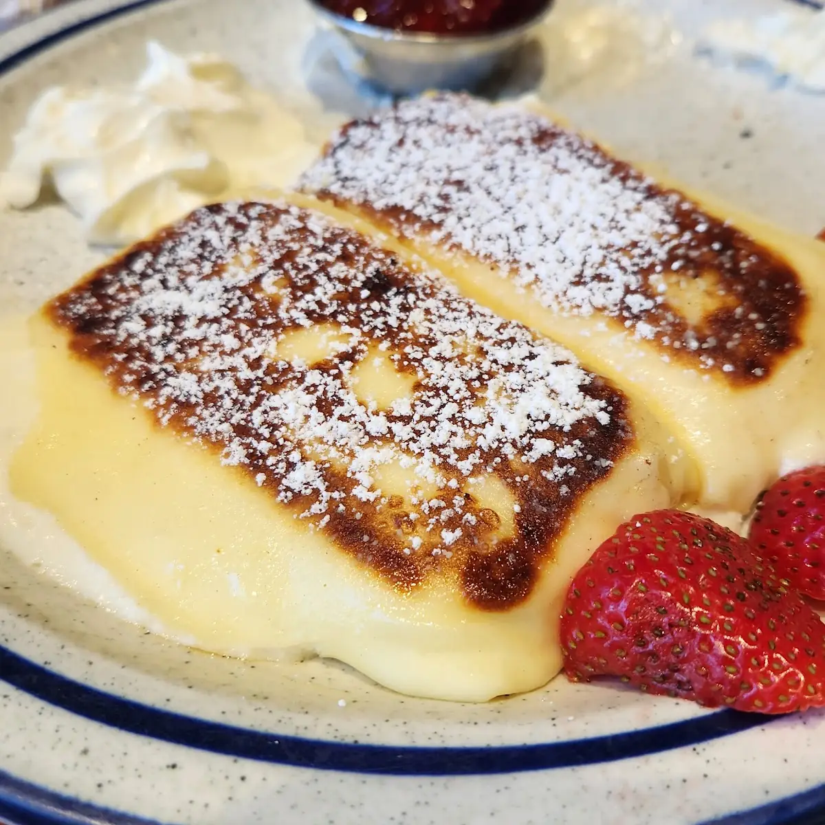 Cheese Blintzes with Sour Cream