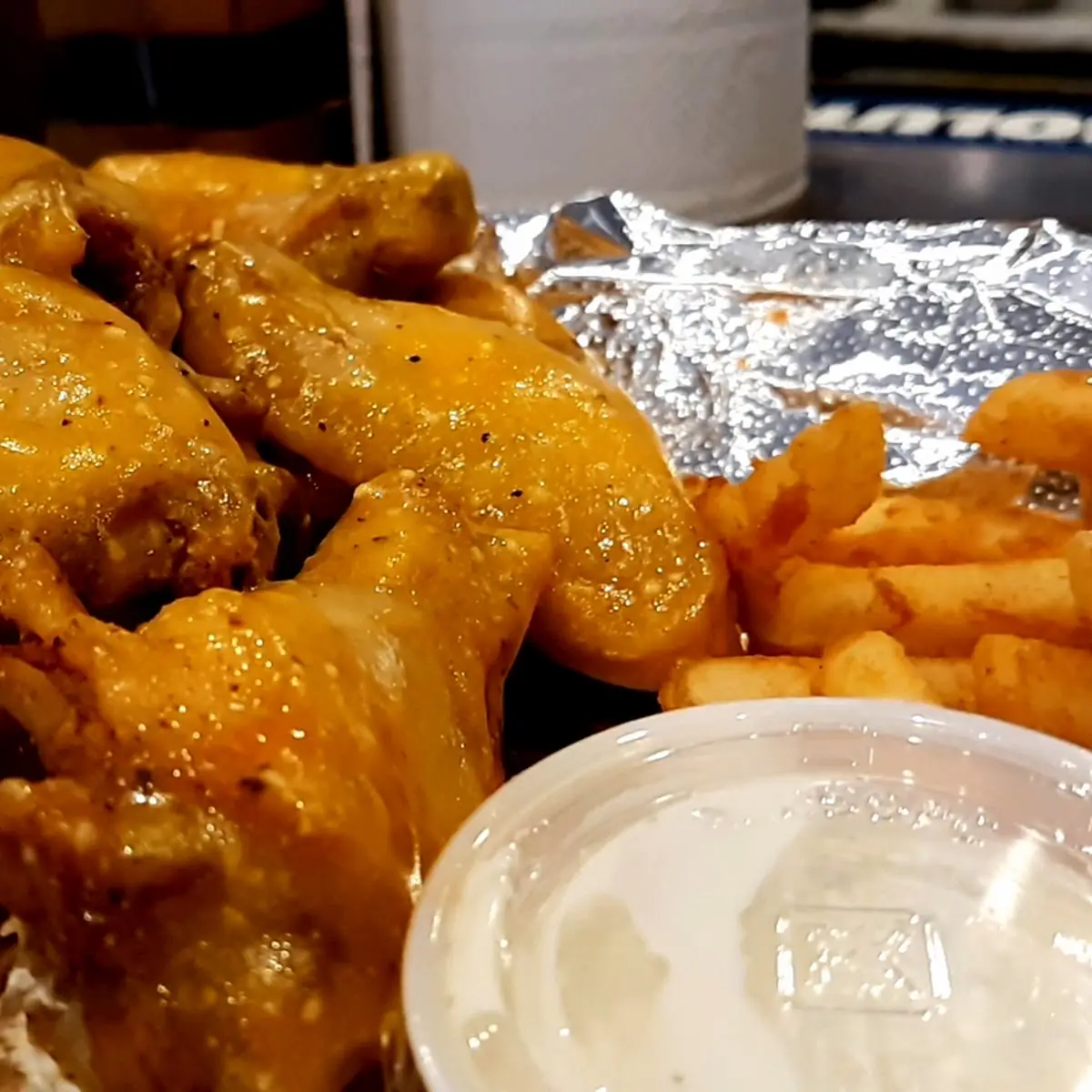 Garlic Parmesan Wings and Fries