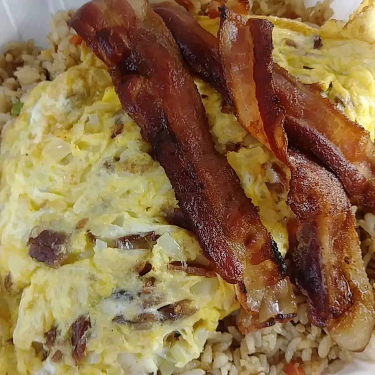 Bacon Lover's Omelette w Fried Rice
