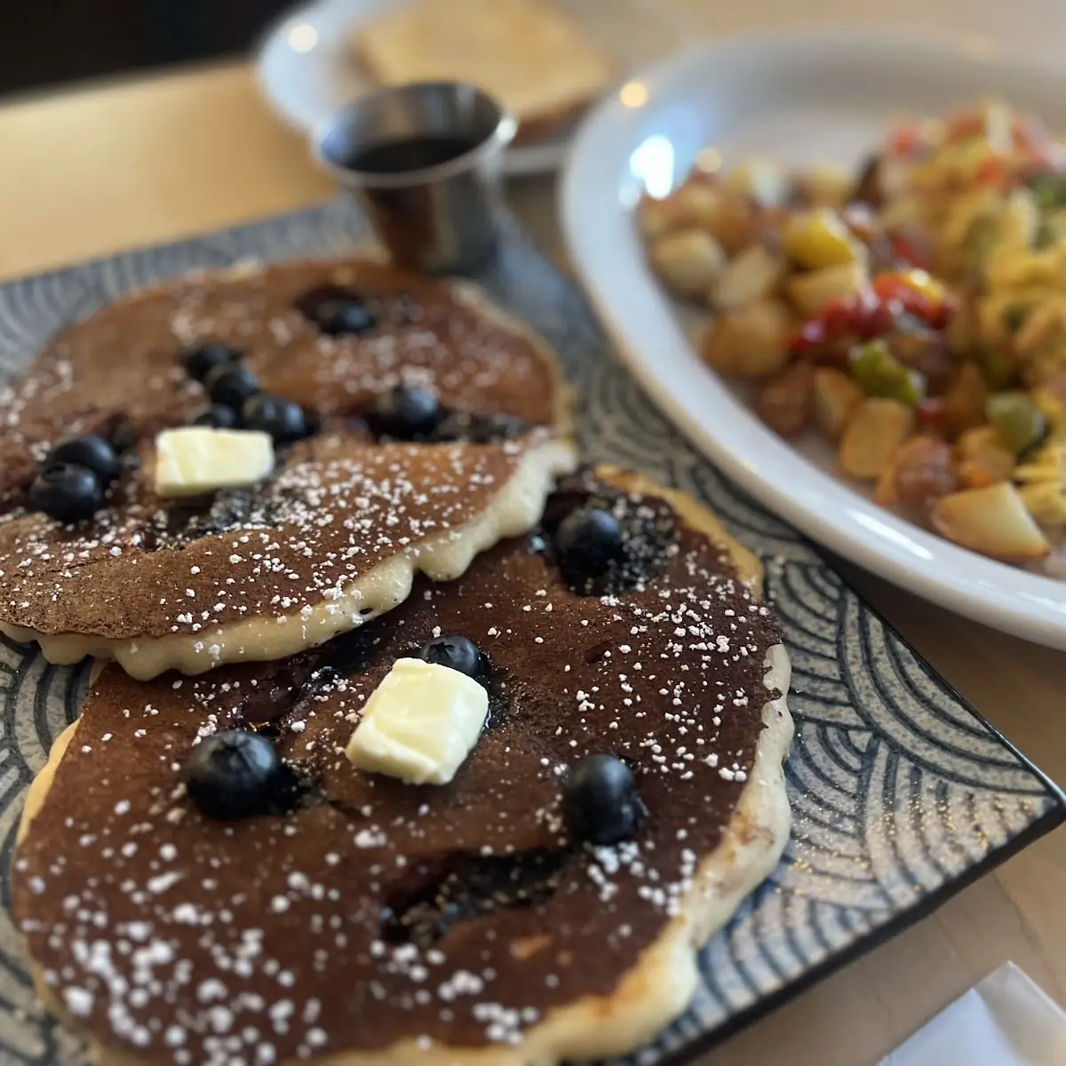 Blueberry Pancakes and Mexican Scramble