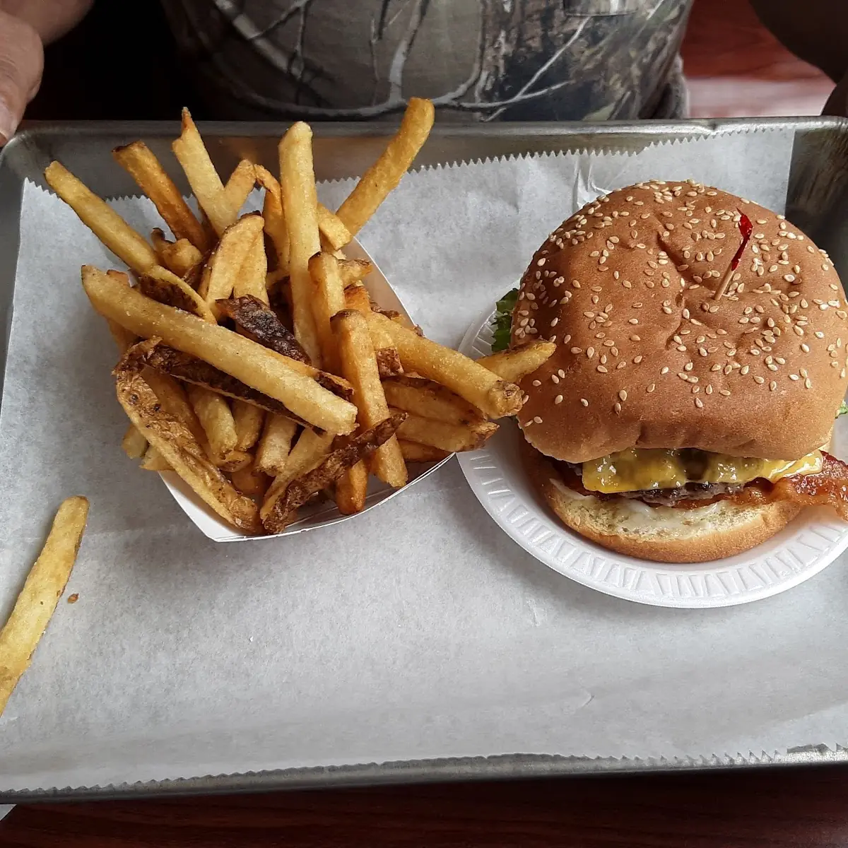 Bacon Cheeseburger and Fries