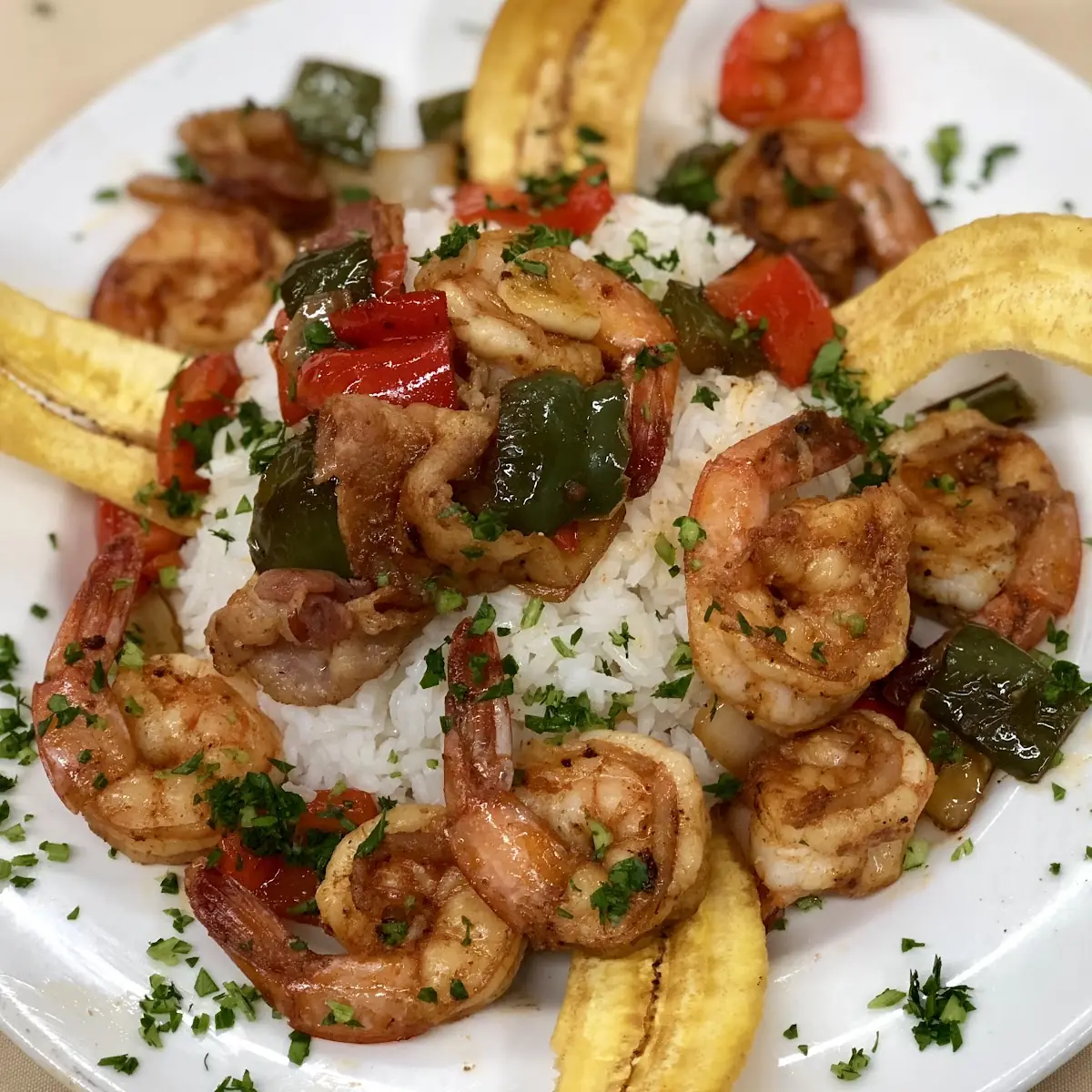 Grilled Shrimp over Rice