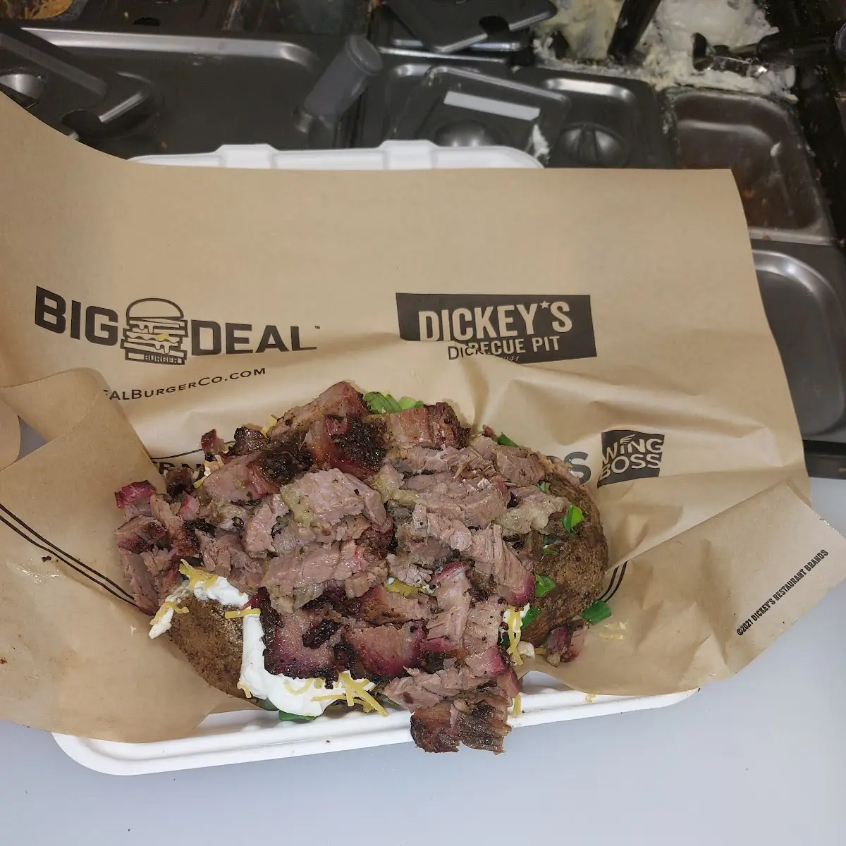Giant Loaded Baker Topped with Chopped Brisket