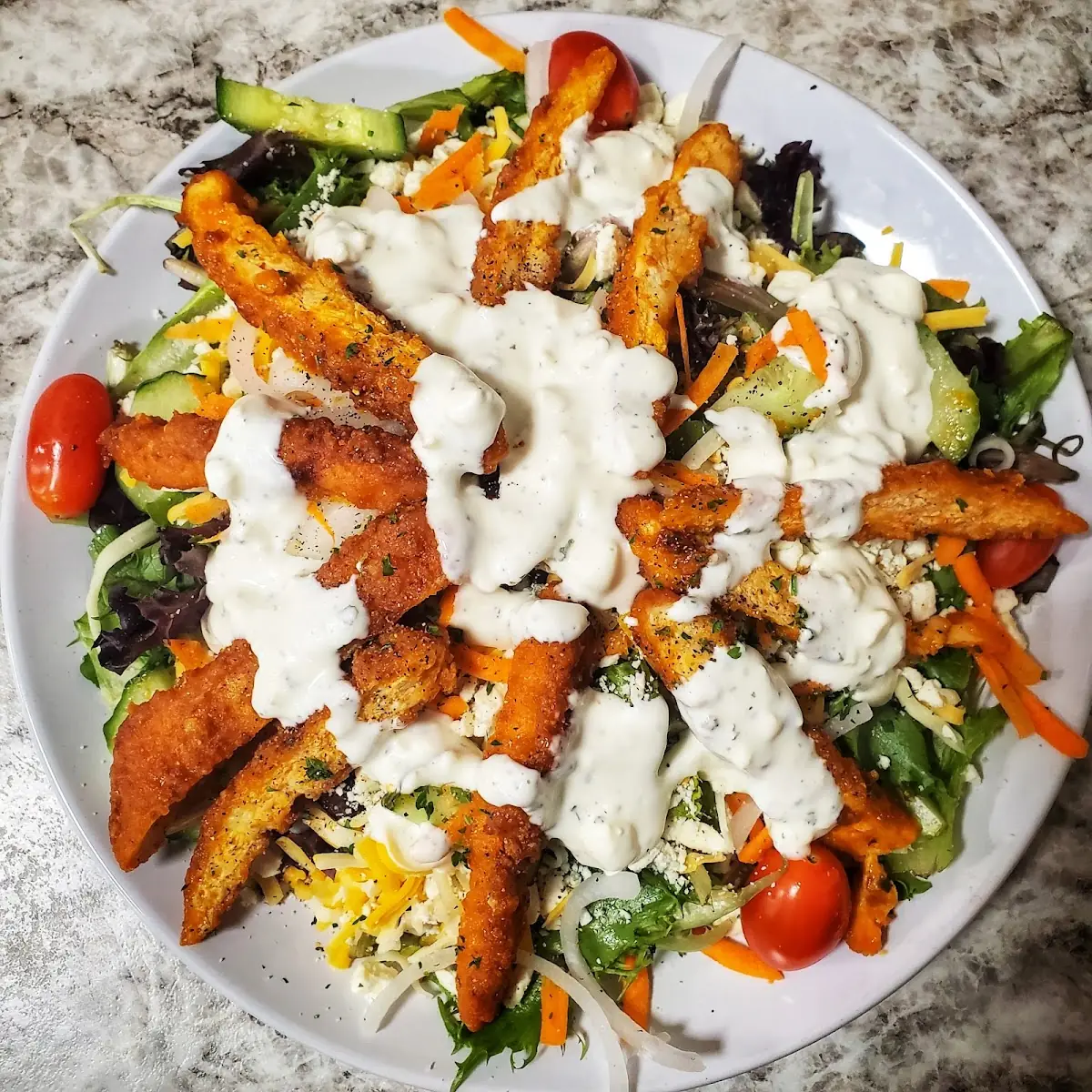 Buffalo Chicken Salad with Blue Cheese Dressing