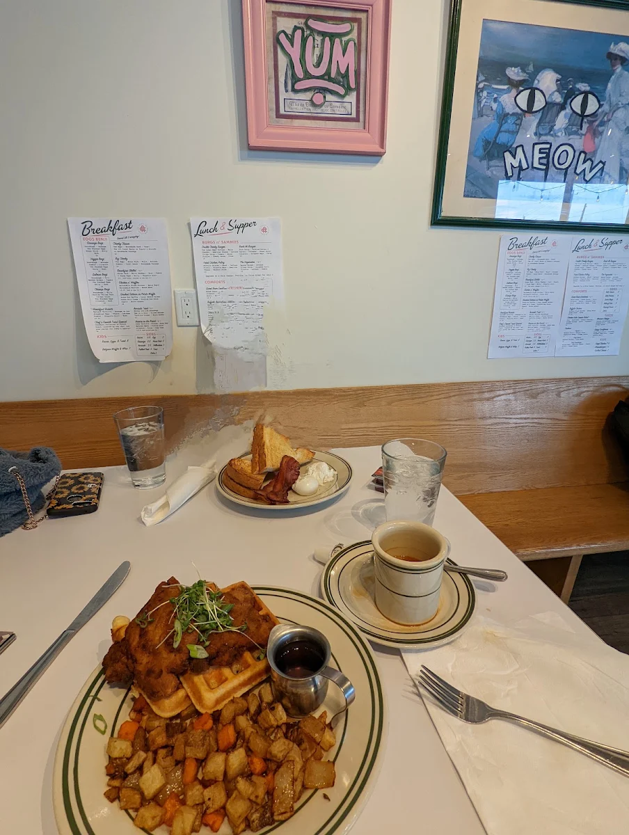 Chicken and Waffles with Hash and Kids Breakfast