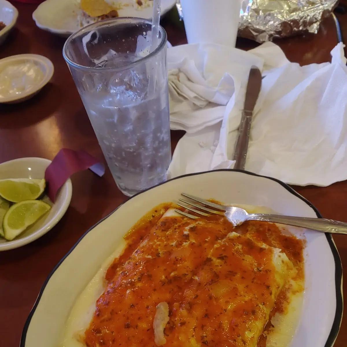 Bean Burrito with Red Sauce and Cheese
