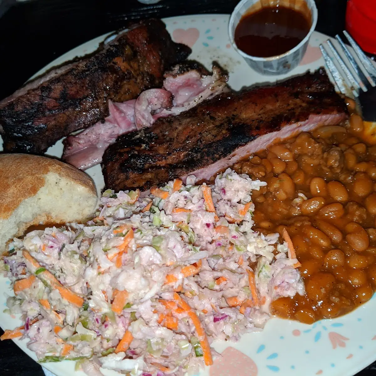 Ribs Beans and Slaw