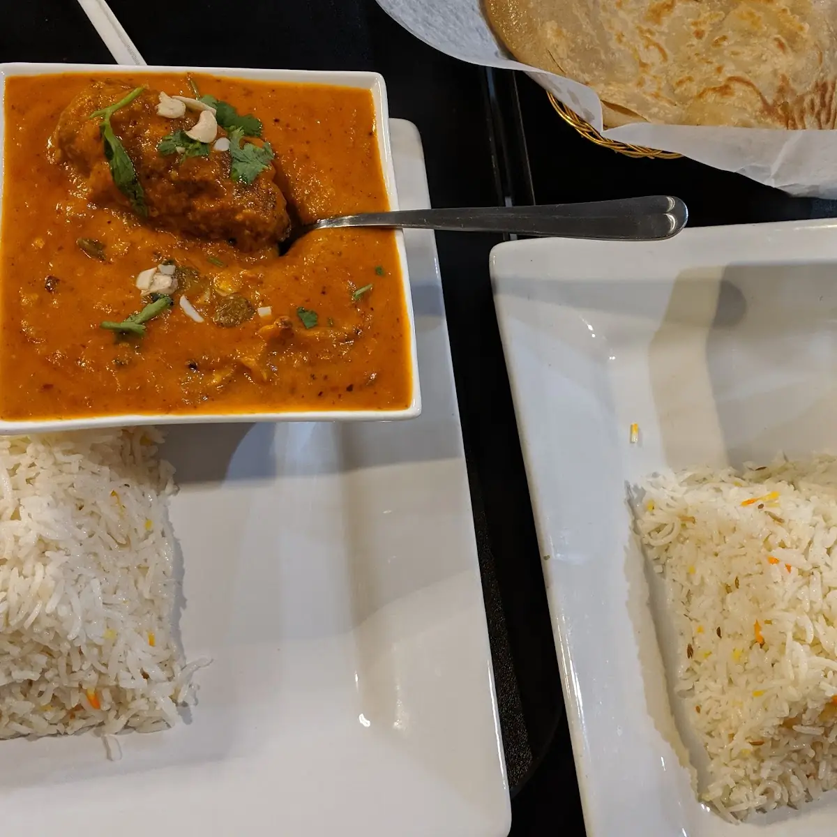 Malai Kofta and Chicken Curry