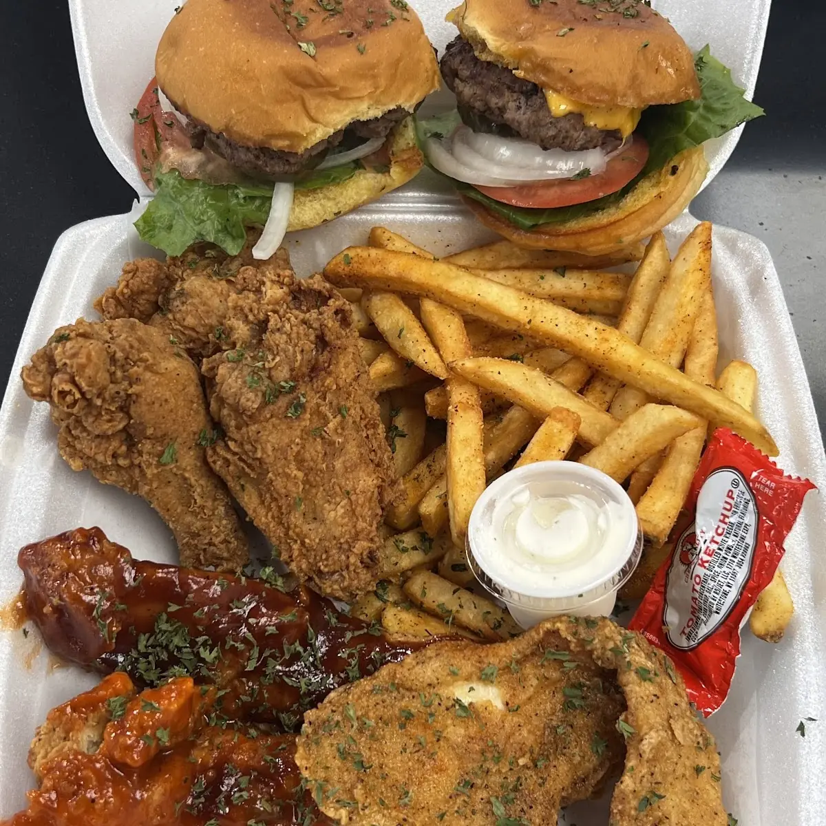 Burger and Wing Combo