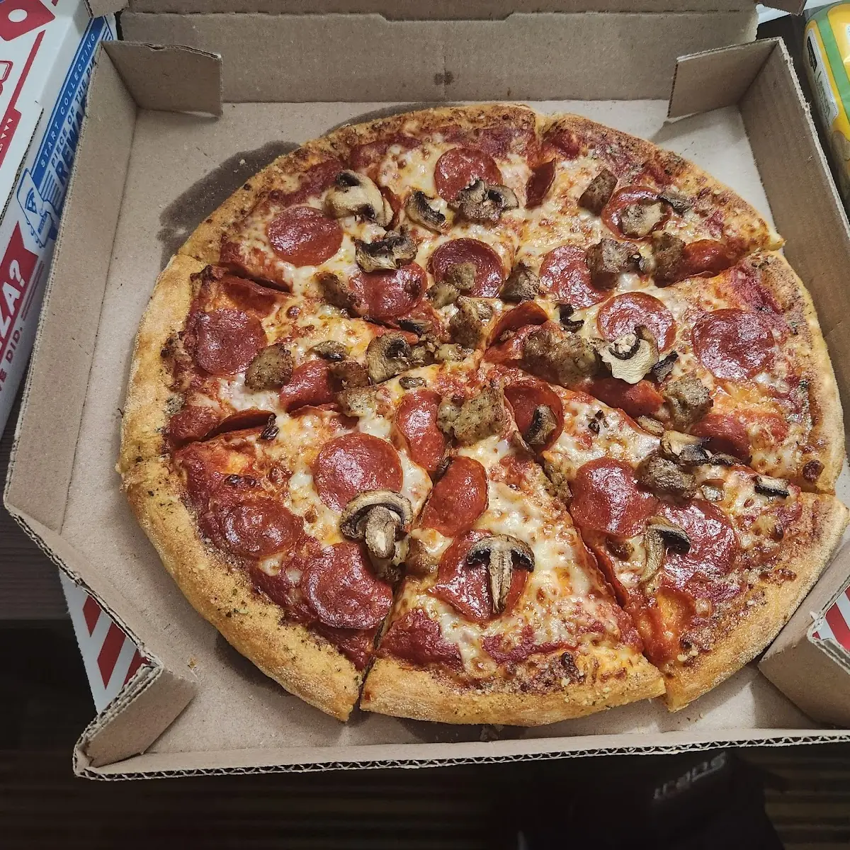 Pepperoni Sausage Mushroom Pizza