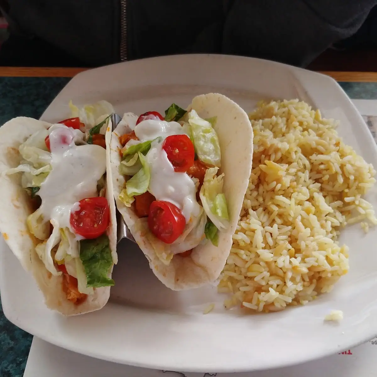Buffalo Chicken Tacos with Rice Pilaf