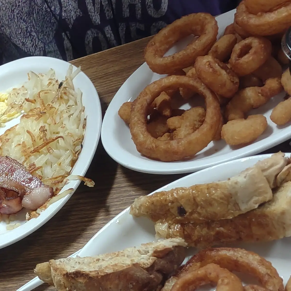 Toast Onion Rings Hash Browns