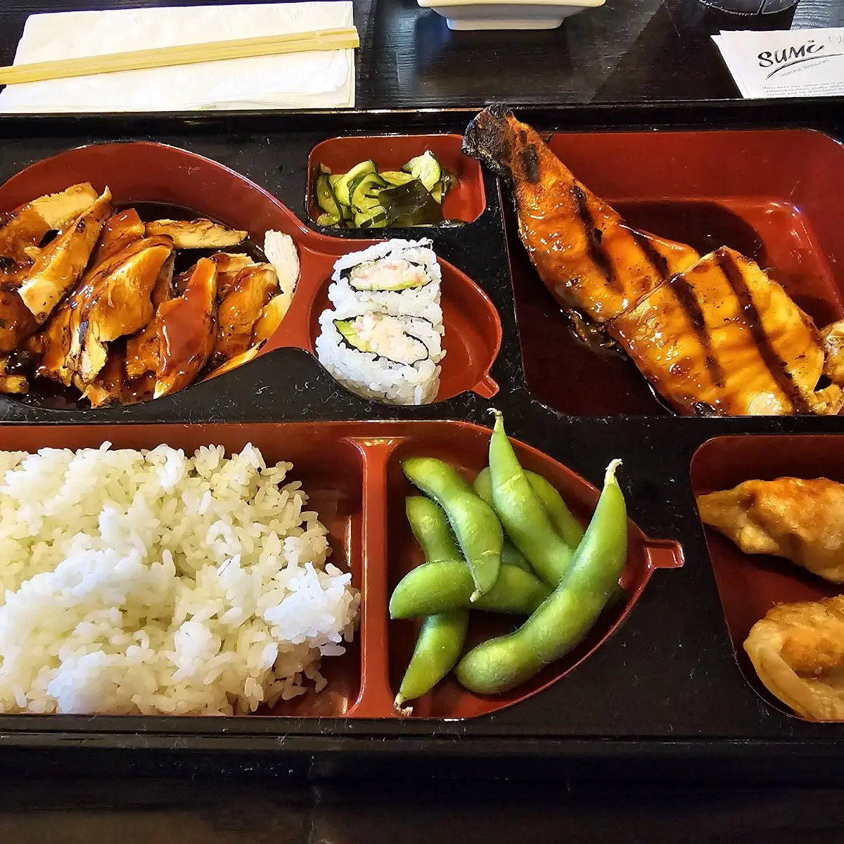 Combo Chicken Teriyaki and Salmon Bento Box