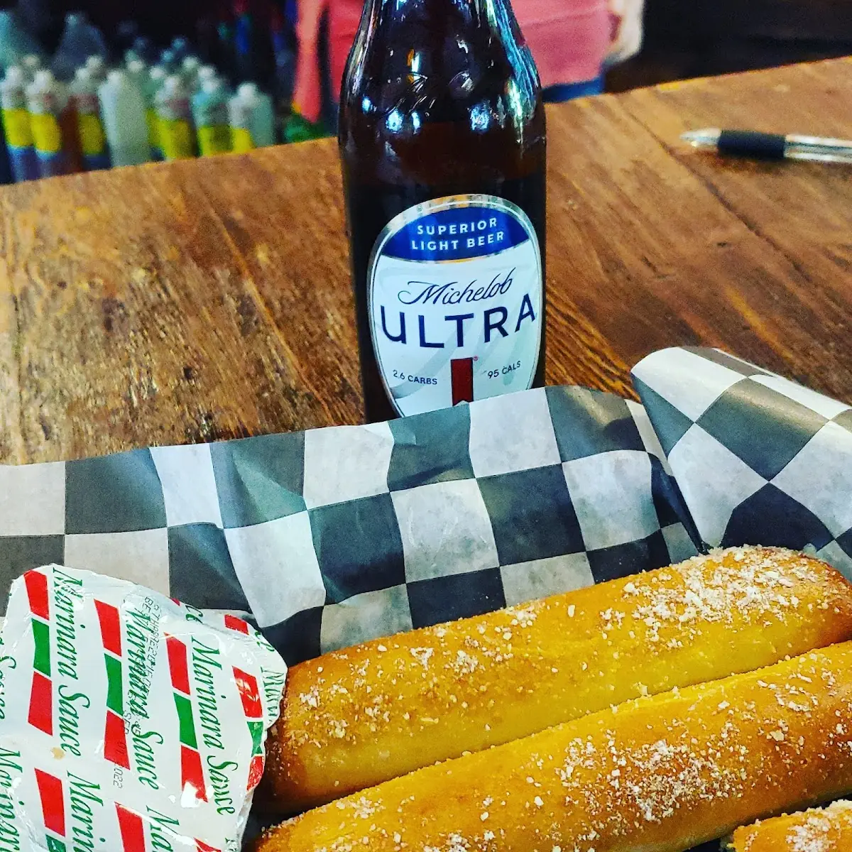 Breadsticks and Michelob Ultra