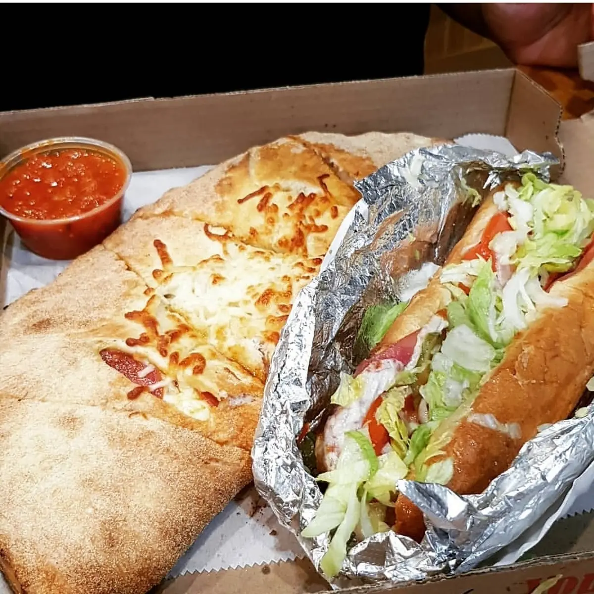 Pepperoni Calzone and Italian Sub