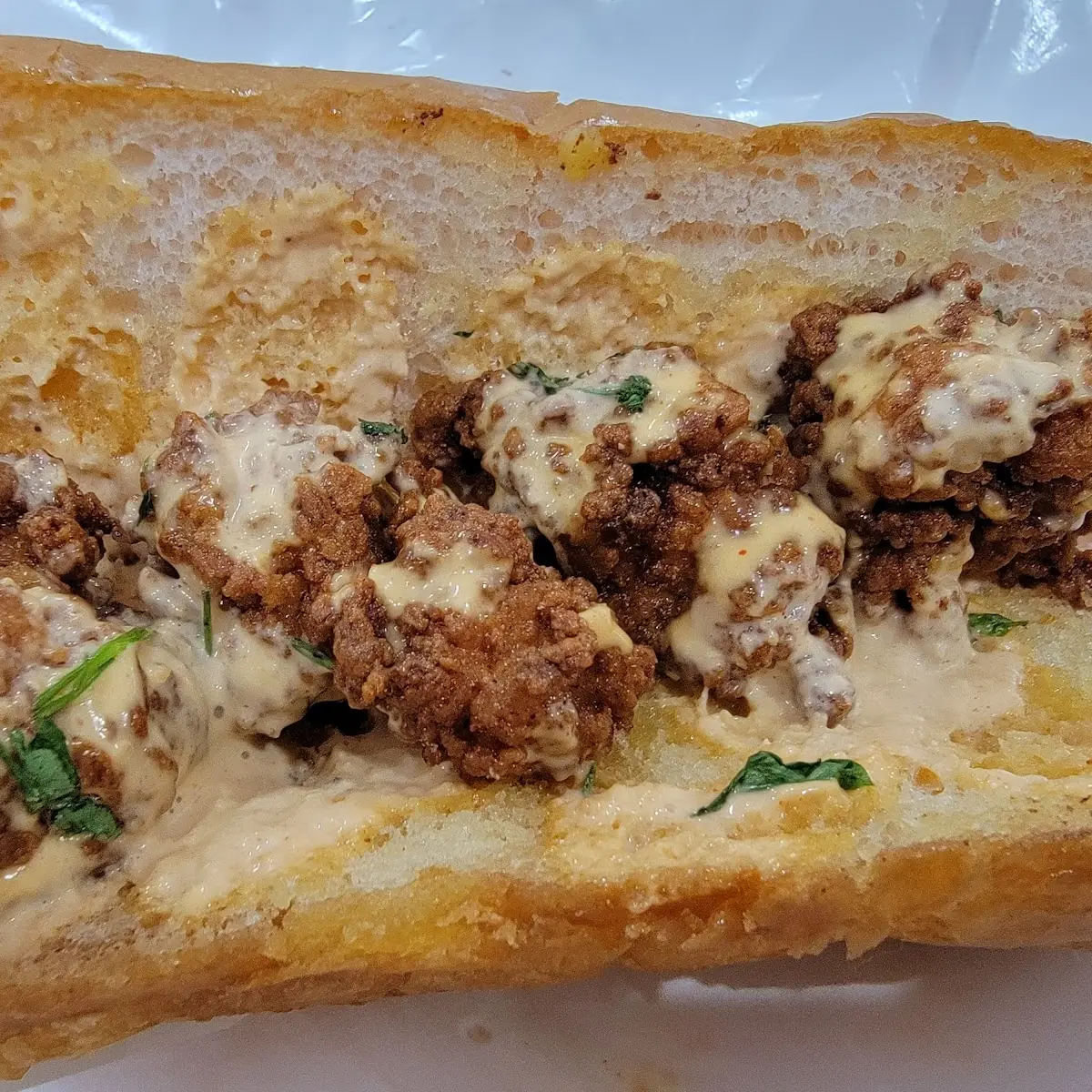Fried Lobster PO'Boy Sandwich