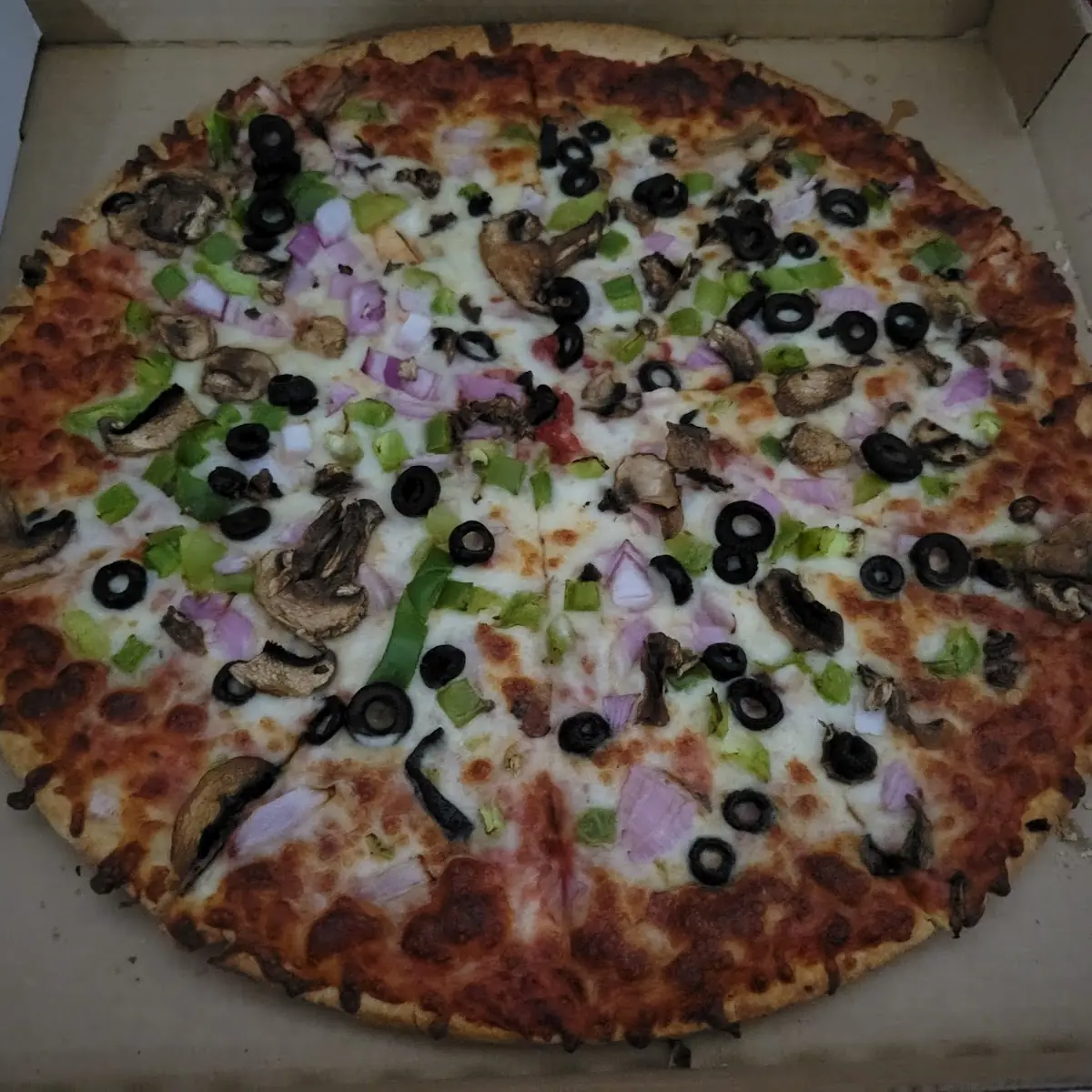 Large Thin Crust Cheddar & Mushroom Pizza