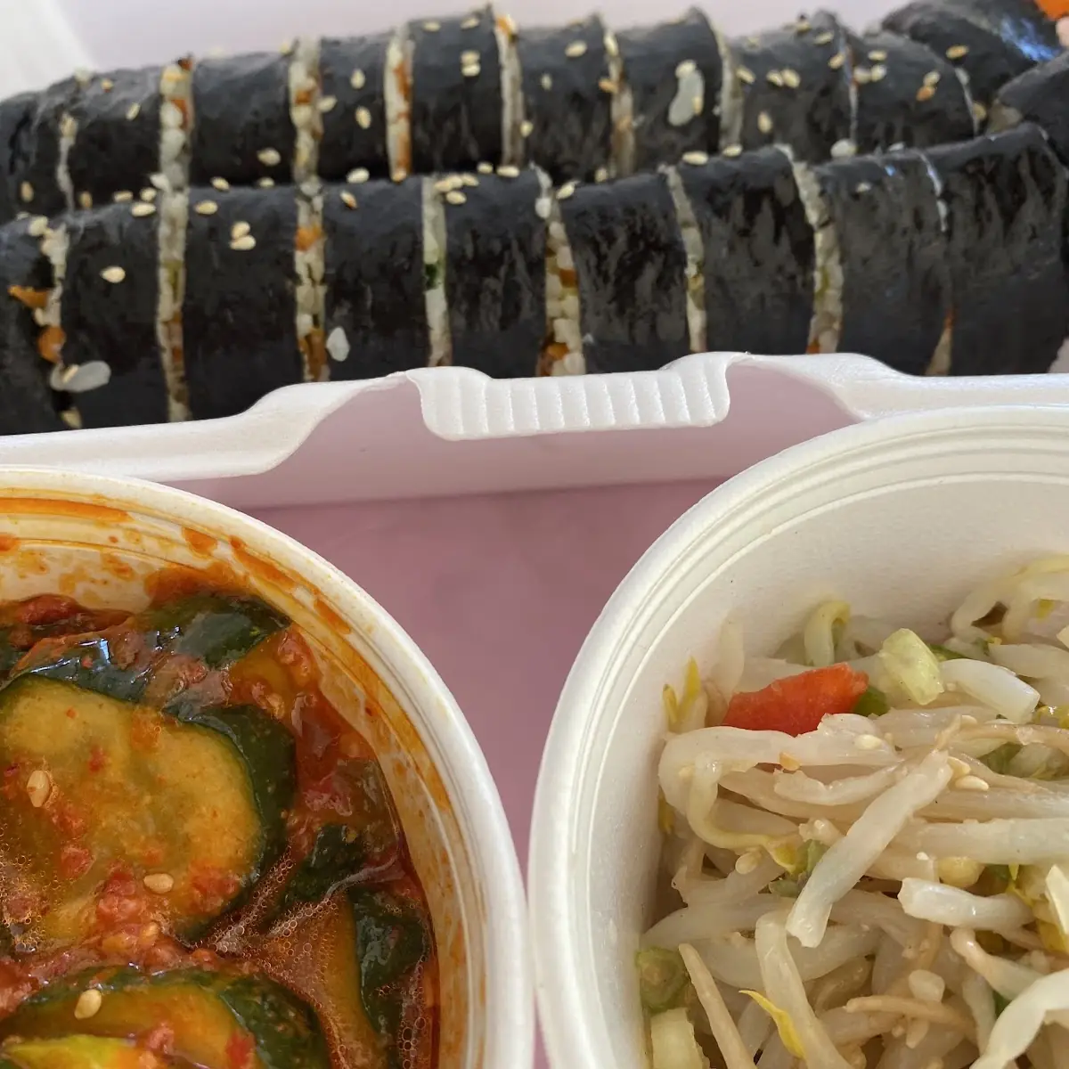 Kimbap Including Kim Chee and Bean Sprouts